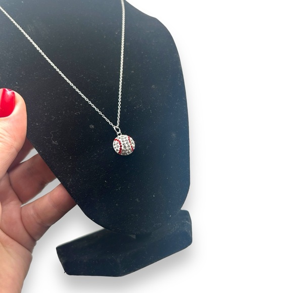 Macy's GIANI BERNINI Crystal Baseball 18" Pendant Necklace in Sterling Silver - Picture 5 of 12